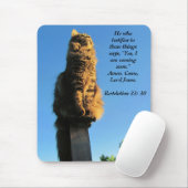 Cat, wachtend op Jezus Revelation 22:20 Muismat (Met muis)