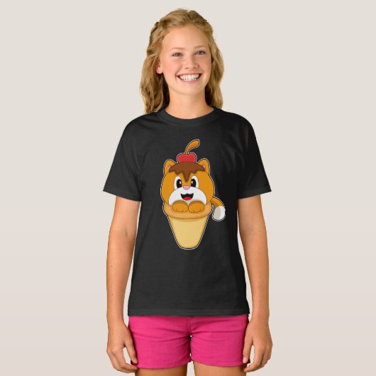 Cat Waffle ijs Cherry T-shirt (Voorkant volledig)