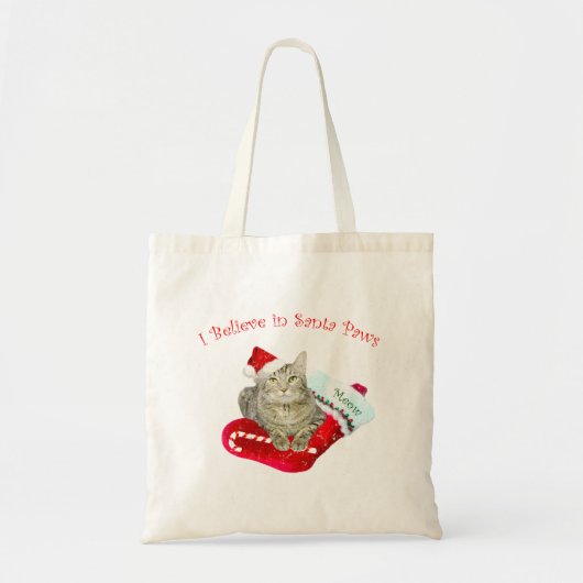 Cat Waiting for Santa Tote Bag (Voorkant)