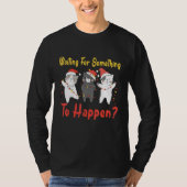 Cat Waiting For Something To Happen Christmas Ligh T-shirt (Voorkant)