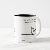 Cat Wake Up Call - Funny Cat GIft for Cat Lovers Tweekleurige Koffiemok (Voorkant rechts)