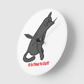 Cat Wall Clock Ronde Klok (Hoek)