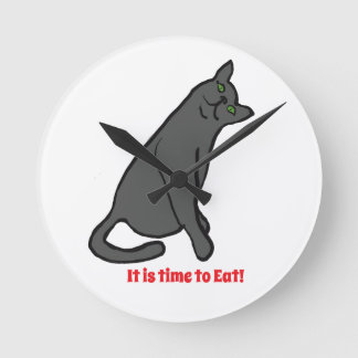 Cat Wall Clock Ronde Klok