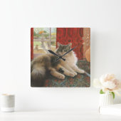 CAT WALL CLOCK VIERKANTE KLOK (Huis)