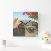 CAT WALL CLOCK VIERKANTE KLOK (Huis)