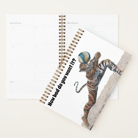 Cat Warrior Beachvolleybal Art Fantasy Planner (Display)