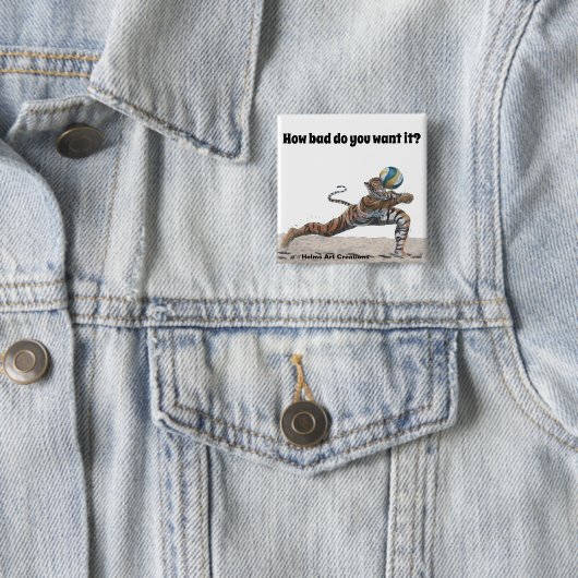 Cat Warrior Beachvolleybal Fantasy Art Button (In situ)