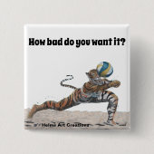 Cat Warrior Beachvolleybal Fantasy Art Button (Voorkant)