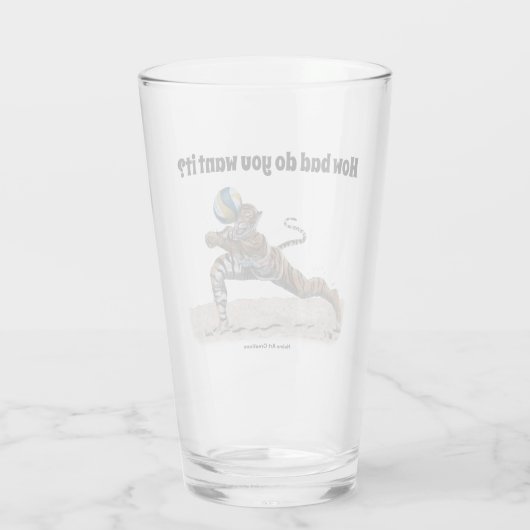 Cat Warrior Beachvolleybal Fantasy Glass Cup Glas (Achterkant)