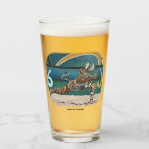 Cat Warrior Plays Volleyball Fantasy Glass Cup Glas