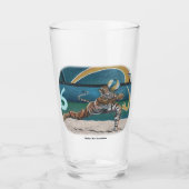 Cat Warrior Plays Volleyball Fantasy Glass Cup Glas (Voorkant)