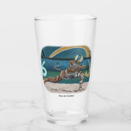 Cat Warrior Plays Volleyball Fantasy Glass Cup Glas