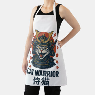 Cat Warrior Samurai – Fierce Japanse kat in pantse Schort