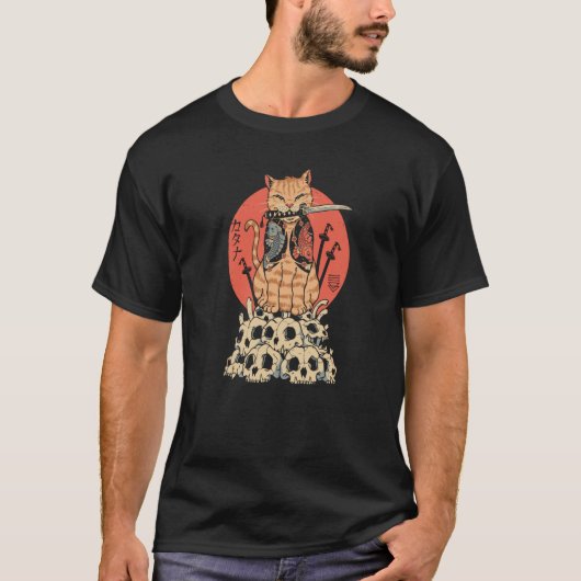 Cat Warrior Skulls T-shirt (Voorkant)