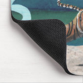 Cat Warrior speelt beachvolleybal Mousepad Muismat (Hoek)