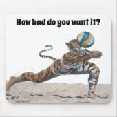 Cat Warrior speelt beachvolleybal Muismat (Voorkant)