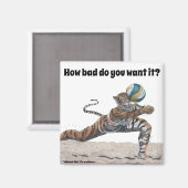 Cat Warrior speelt beachvolleybalmagneet Magneet (Voorkant / Achterkant)