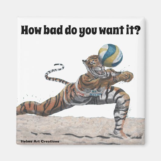 Cat Warrior speelt beachvolleybalmagneet Magneet (Voorkant)