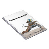 Cat Warrior speelt volleybal spiraal Notitieboek (Rechterzijde)