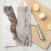 Cat Warrior spelen Beach Volleybal Keuken Handdoek (Quarter Fold)