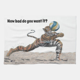 Cat Warrior spelen Beach Volleybal Keuken Handdoek