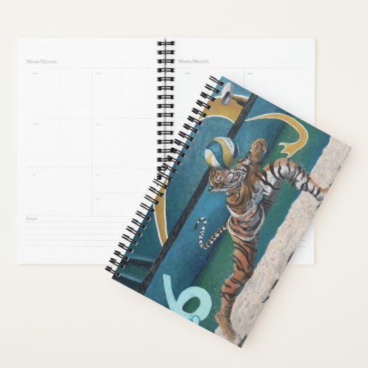 Cat Warrior spelen volleybal Fantasy Art Planner (Display)