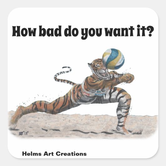 Cat Warrior spelen volleybal Fantasy Art Sticker (Voorkant)