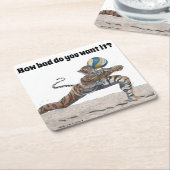 Cat Warrior spelen volleybal papier Onderzetters (Schuin)