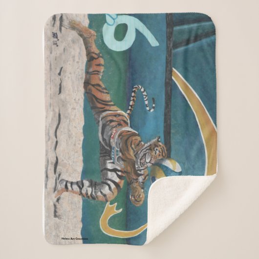 Cat Warrior Volleybal Fantasy Art Sherpa Deken (Voorkant)