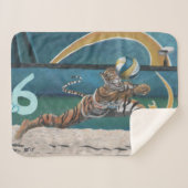 Cat Warrior Volleybal Fantasy Art Sherpa Deken (Voorkant (horizontaal))