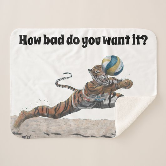 Cat Warrior Volleybal Fantasy Sherpa Deken (Voorkant (horizontaal))