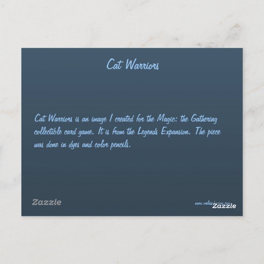 Cat Warriors Briefkaart (Achterkant)