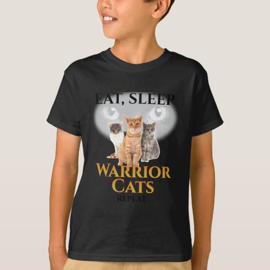 Cat Warriors _ Eat Sleep Cat Warrior Gift Long Sal T-shirt (Voorkant)