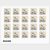 Cat was haar lichaam, Utagawa Hiroshige Vierkante Sticker (Vel)