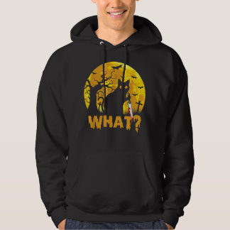 CAT WAT Murderous Black Cat met Knife Halloween Hoodie