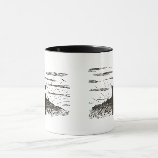 Cat Watching Sunset Mok (Midden)