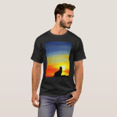 Cat Watching Sunset scene Black Cat Sunset 3 T-shirt (Voorkant volledig)