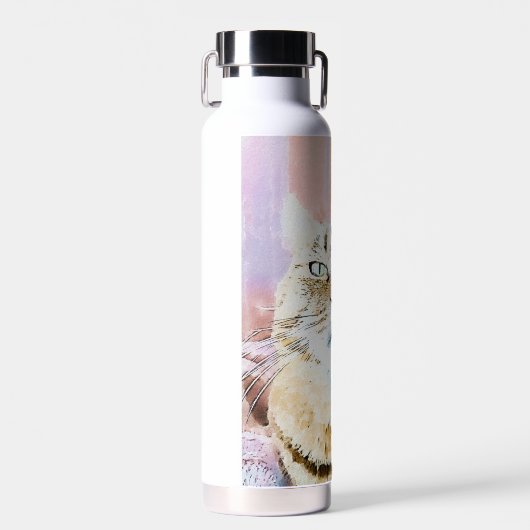 Cat Water Bottle – Stay Hydrated with Feline Charm Waterfles (Voorkant)