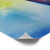 Cat Waterverf Kunst, Waarde Poster Papier (M (Hoek)