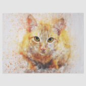 Cat Waterverf portret loskoppeling Tissuepapier (Voorkant)