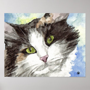 Cat Waterverf Portret Poster