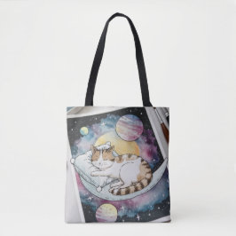 Cat Waterverf Shopping Errand Canvas tas