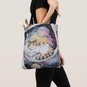 Cat Waterverf Shopping Errand Canvas tas (Dichtbij)
