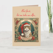 Cat Wearing A Santa Hat Merry Christmas Photo Boot Kaart (Voorkant)