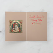 Cat Wearing A Santa Hat Merry Christmas Photo Boot Kaart (Binnen)