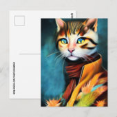 CAT-WEARING AUTUMN-BRIEFKAARTEN BRIEFKAART (Voorkant / Achterkant)