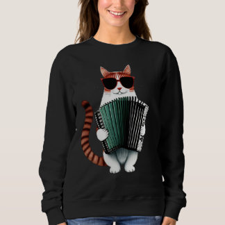 Cat Wearing Sunglasses Playing Accordion Trui