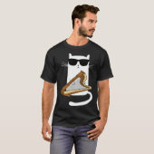 Cat Wearing Sunglasses Playing Harp T-shirt (Voorkant volledig)