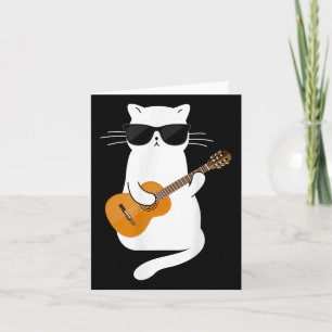 Cat Wearing Sungles spelen gitaar gitarist Kaart