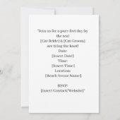 Cat Wedding Beach Wedding Thema Kaart (Achterkant)